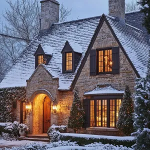 Preview of A Cozy Stone Cottage Under Snowflakes