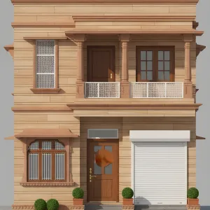 Sunwashed Courtyard House With Lattice Balcony