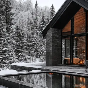 Modern Chalet Amidst Snowy Serenity