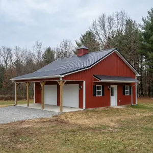 Field-Edge Red Barn Garage