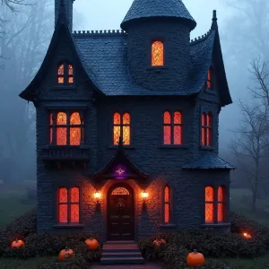 Haunted Hearths: A Pumpkin-Lit Palace