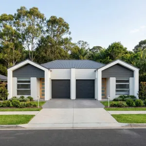 Clean Gabled Twin Driveway Residence