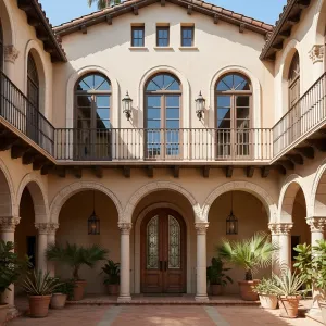 Arcaded Courtyard With Sunlit Balconies