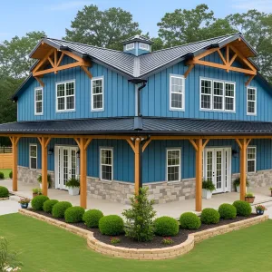 Cobalt Charisma: A Barndominium Dreamscape