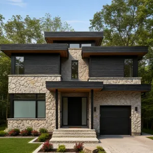 Basalt Bands And Timber Eaves