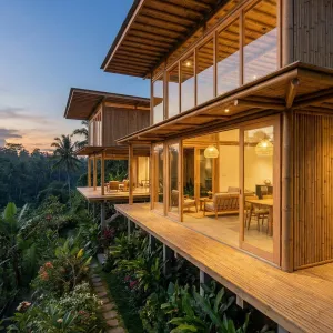 Skyline Bamboo Terraces Over Jungle