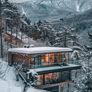 Glass-walled Cabin