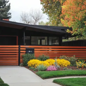 Sleek, Horizontal Wood Slat Fencing