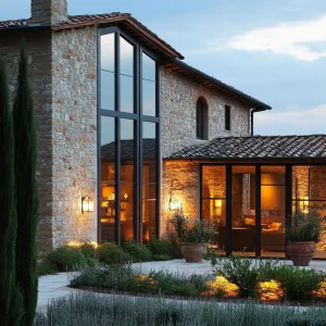 Charming Tuscan Abode with Glowing Windows