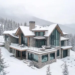 Fairytale Stone Chalet in Winter Wonderland