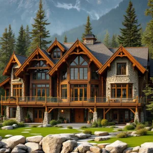 Majestic Lakeside Timber Fortress