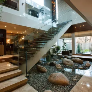 Atrium With Zen Rock Garden