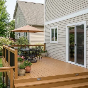 Casual Dining Deck Beside Sliding Doors