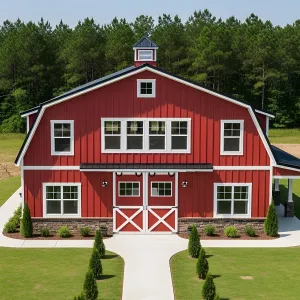 Barn in Bold Crimson Majesty