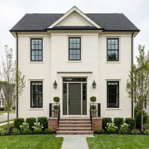 Olive Door Soft White Brick Colonial