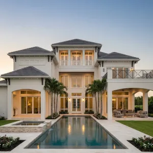 Sunlit Coastal Villa With Reflective Pool