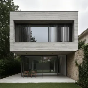 Shaded Concrete Box Garden House