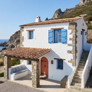 Coral Door Blue-Shutter Coast Cottage
