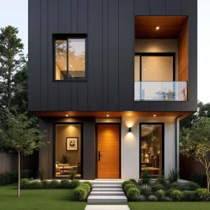 A Modern Portal with a Wooden Wink