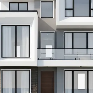 Sleek Urban Oasis: A 3D Facade Fantasy