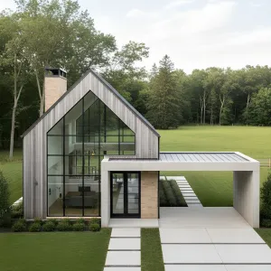 Steel-Edged Gable With Courtyard Carport