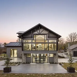 Glass-Faced Barn Gem Near Twilight