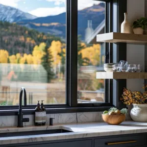 Floating Shelves Framing Picturesque Views