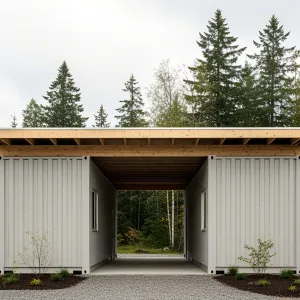 Corrugated Oasis: A Peek Between Metal Walls