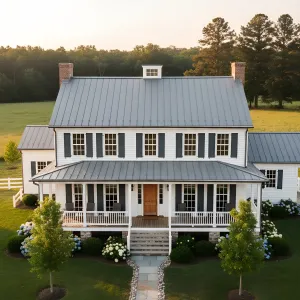 Iron-Roof Peaked Colonial Farmstead