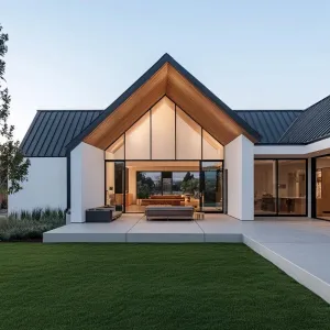 Gabled Marvel with Gleaming Glass Facade