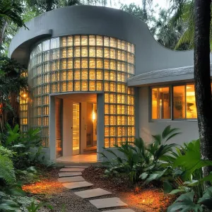 Mystical Glass Oasis: A Curved Haven