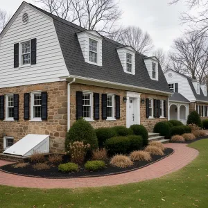 Stone-Rooted Gambrel With Shutter Poise