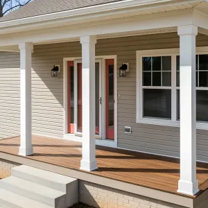 Charming Porch with Bold Pillars