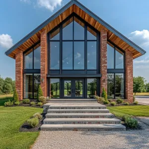 Glass Gable Grandeur in Brick Finery