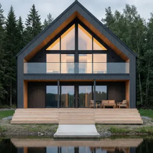 Nordic Lakeshore Lantern House