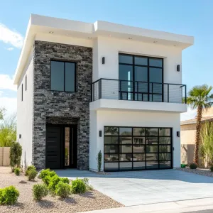 Sleek Stone and Glass Oasis