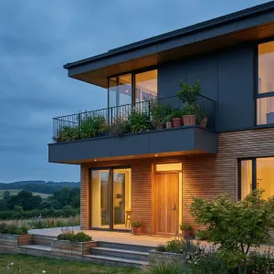 Wood Clad Retreat With Lush Balcony