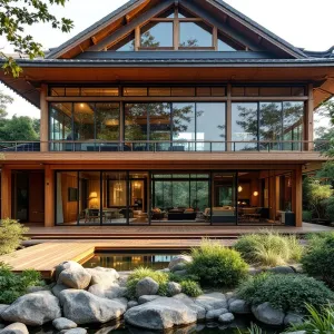 Elegant Lodge Draped in Tranquil Reflections