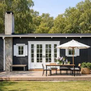 Charcoal Garden Patio Cottage