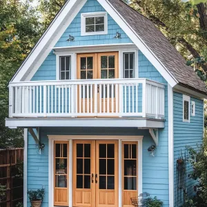 Aqua Abode with a Peek-a-Boo Balcony