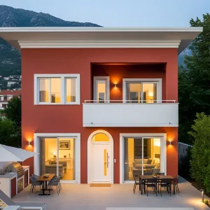 Rooftop Reverie: A Bold Red Retreat