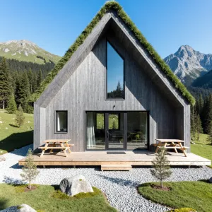 A-Frame Abode Amidst Majestic Peaks