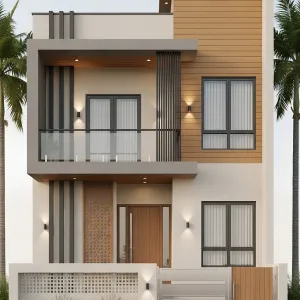 Saffron Plank G+1 Street Elevation