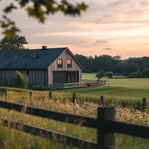 Scandinavian Retreat at Sunset