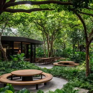 Circular Wonder Nestled Among Green Giants