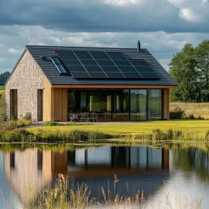 Timber Cabin With Solar Panels