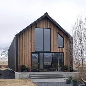 A Cozy Contrast of Wood and Steel