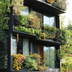 Container Apartment Building With Cascading Greenery