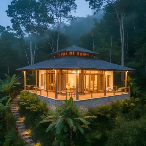 Rainlit Pavilion Overlook