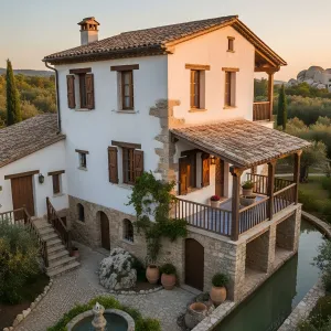 Canal-Side Whitewashed Villa Haven